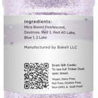 BAKELL Soft Purple Edible Glitter, 45 Grams | TINKER DUST Edible Glitter | KOSHER Certified | 100% Edible Glitter | Cakes, Cupcakes, Cake Pops, Drinks, Dessert Vegan Glitter & Dusts (45g Shaker, Soft Purple)