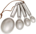 DANFORTH Queen Anne Measuring Spoon Set on Cord, Heirloom Quality Handcrafted Pewter, Made in USA