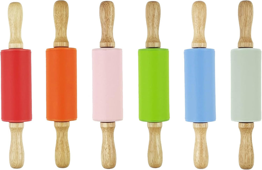 12 Pack Mini Small Rolling Pin for Kids, 9 Inch Kids Rolling Pin Wooden Handle