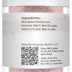 BAKELL Rose Gold Edible Glitter, 25 Grams | TINKER DUST Edible Glitter | KOSHER Certified | 100% Edible Glitter | Cakes, Cupcakes, Cake Pops, Drinks, Dessert Vegan Glitter & Dusts (25g, Rose Gold)