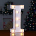Foaky LED Letter Lights Sign Marquee Light Up Letters Sign for Night Light Wedding/Birthday Party Battery Powered Christmas Lamp Home Bar Decoration(I)