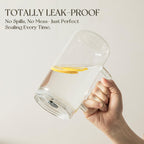 24oz Glass Tumbler with Lid and Straw - Leak Proof Travel Cup with Handle, Reusable Drinking Glass for Iced Coffee, Smoothies & Tea, Dishwasher Safe Spill-Proof Water Bottle for Home, Office, Gym