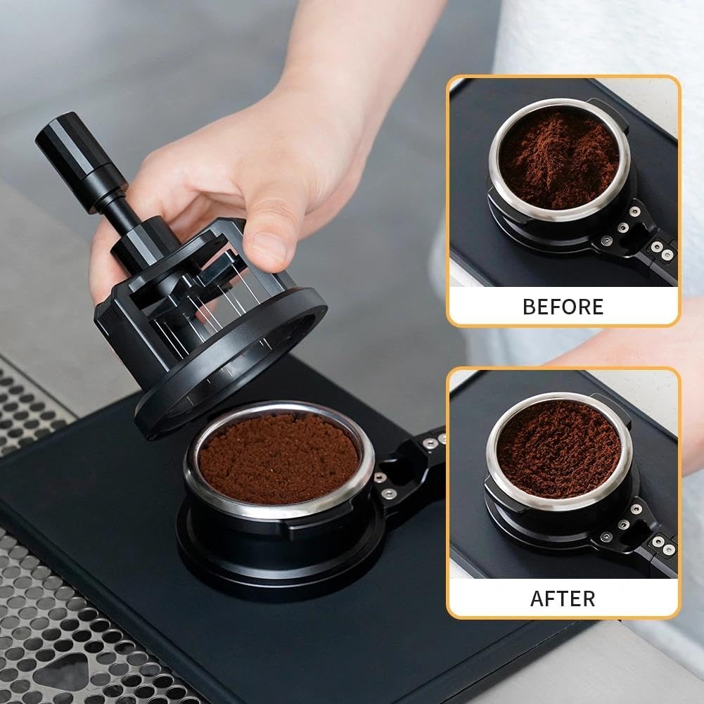 watchget 58MM WDT Tool, Espresso Stirrer Distribution Tool, Stainless Steel & Aluminum Alloy Adjustable Needle Height with Magnetic Base for Barista