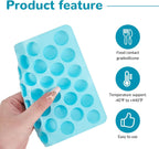 3 Pcs Round Chocolate Silicone Molds for Candy, Gummy, Caramels, Ganache, Ice Cubes, 55 Cavity Per Piece