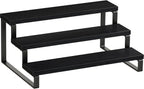 Giikin 3 Tier Spice Rack, Cabinet Organizer Shelf, Wooden Spice Rack for Countertop, Kitchen Counter Storage Shelves Cupcake Stand Holder Display Stand, Black