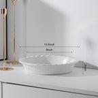 Fun Elements Ceramic Pie Pan, 9 Inch Pie Dish for Baking, Ruffled Pie Plate, Non-Stick Deep Dish Pie Pan for Apple Pie and Pot Pie, Thanksgiving Christmas Gifts, Set of 2, White