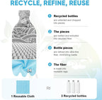 AIDEA Microfiber Cleaning Cloth Roll, 75PK, Reusable Tear Away Paper Towels, Microfiber Towels for Cars, Washable Shop Rags Blue, Lint Free Rags for House, Mechanic, Workshops, 11.5"×11.5"