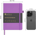 &And Per Se Dotted Journal Notebook, A5 Hardcover Bullet Dotted Journal, 160 Pages 100 gsm Thick Dotted Paper, 3 Sheets of Stickers Included - 5.7'' x 8''（Violet）