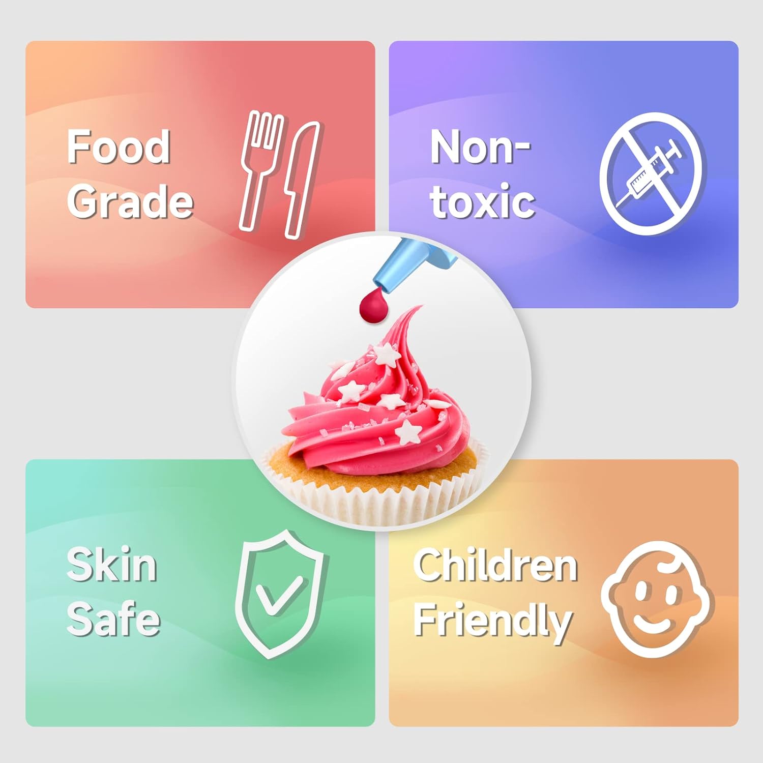 Cakestar Food Coloring Liquid, 36 Vibrant Food Coloring for Slime, Upgraded Food Dye Concentrated Neon Food Coloring Liquids for Cake, Cookies, Baking Decorating, Icing, DIY Crafts, 6ml/bottle