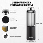 Insulated Water Bottle 24oz, Triple Wall Vacuum Stainless Steel (Cold for 48 Hrs, Hot for 24Hrs), Leak Proof & Non-BPA, 24oz Hydro Water Flask with Paracord Handle & Straw Spout Lids