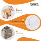 16Pcs 7oz Spice Jars Glass Container with 275 Labels, Airtight Seasoning Empty Organizer with Bamboo Lid Set for Pepper, Salt, Sugar