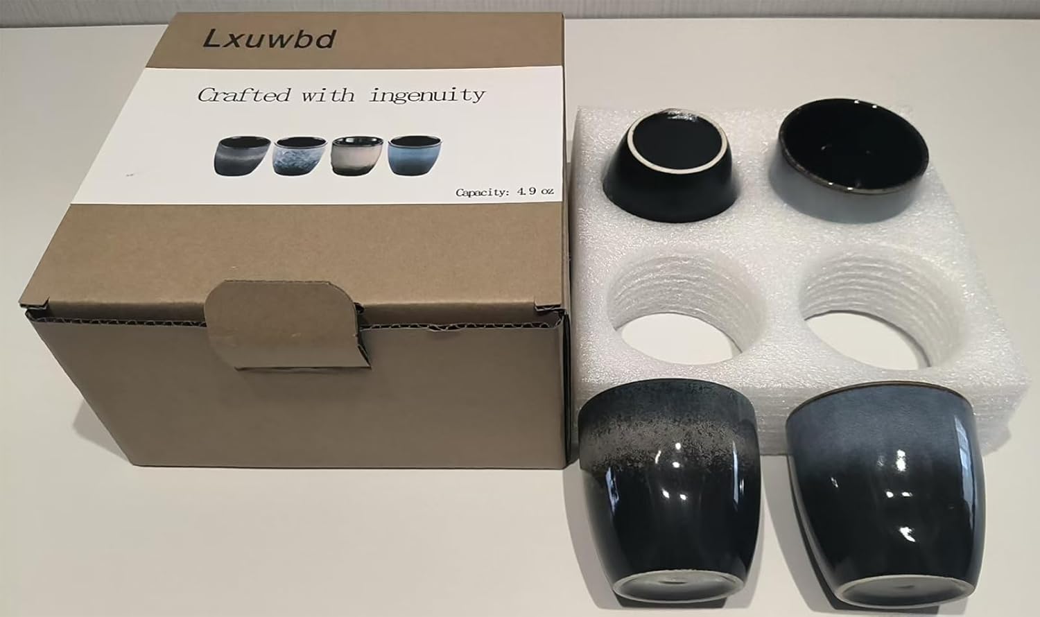 Ceramic Tea Cup, Kung Fu Tea set, Coffee Cup, Yerba Mate Set 4-piece companion cup set (4 colors)