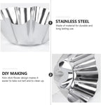 12 Pcs Stainless Steel Tart Pans - Non-Stick Flower Cookie Cutters Mold for Baking - Flower and Round Muffin Cups - Cupcake Mold for Kitchen