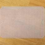 Silicone Dish Drying Mat for Multiple Usage,Easy clean,Eco-friendly,Heat-resistant Silicone Mat for Kitchen Counter or Sink,Refrigerator or drawer liner Translucent L 16 inches x 12 inches