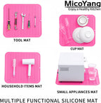 Silicone Dish Drying Mat for Multiple Usage,Easy clean,Eco-friendly,Heat-resistant Silicone Mat for Kitchen Counter or Sink,Refrigerator or Drawer Liner Rose XL 18 inches x 16 inches