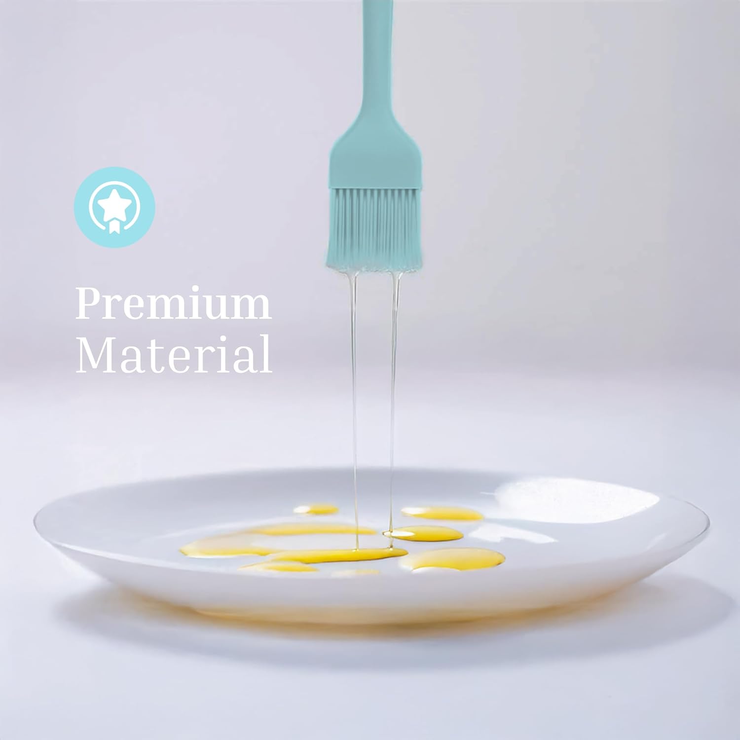 Silicone Pastry Brush Set – 2-Piece Set of Basting Brushes for Cuisine and BBQ – Kitchen Tools and Accessories with Comfortable Handles, Heat-Resistant Utensils for Cooking & Baking – Pastel Blue