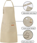 Tosewever Art Aprons for Women Painting Pottery Baking, Mens Buckle Straps Kitchen Apron with Pockets for Chef Cooking