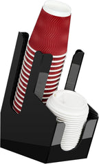 MYITYARD Coffee Cup Holder for Countertop, Cup and Lid Dispenser with 2 Compartment, Coffee Station Organizer Bar Accessories Organizer for Home, Kitchen, Office and Breakroom