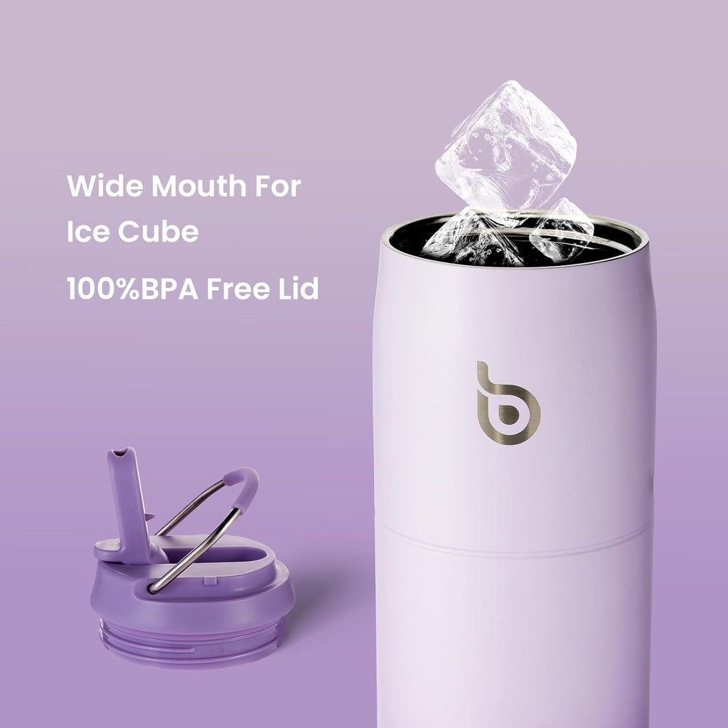 BOTTLE BOTTLE Stainless Steel Water Bottle with Straw and Lid,32 oz Vacuum Insulated Cup,Stay Cold and Hot, Leak-Proof Wide Mouth Water Bottles for Men and Women purple