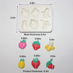 Lovely Small Items Silicone Fondant Molds Set For Cake Topper, Gumpaste, Candy & Chocolate, Polymer Clay and More (Vegetables & Fruits)