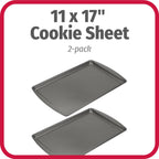 GoodCook AirPerfect Non-Stick 17” X 11" Cookie Sheet Set , Homemade, Frozen & Leftover Slices, Set of 2