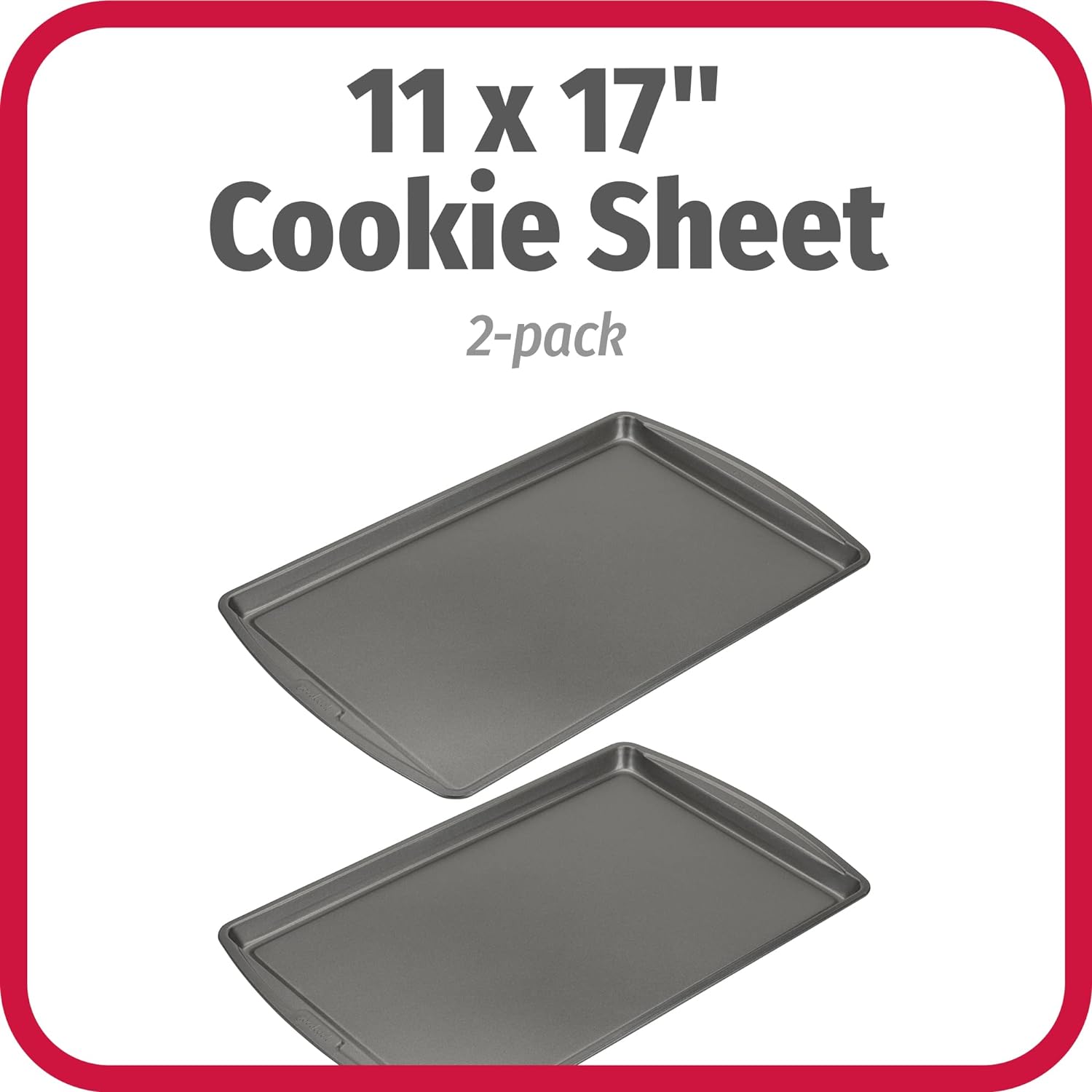 GoodCook AirPerfect Non-Stick 17” X 11" Cookie Sheet Set , Homemade, Frozen & Leftover Slices, Set of 2