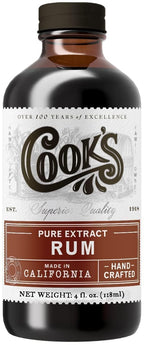 Cook's, Pure Rum Extract, For Baking, Ice Cream, Candies, Cakes, 4 oz