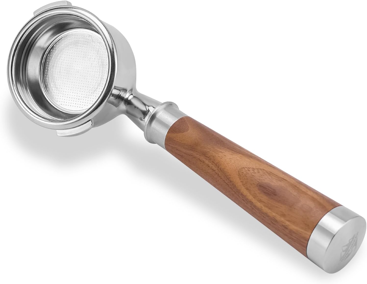 58mm Espresso Bottomless Portafilter with 2 Ear | Fits Most Gaggia Espresso Machine | Food Grade Stainless Steel Basket and Walnut Handle | 58mm Espresso Machine Accessories