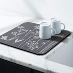 Dish Drying Mat for Kitchen Counter 16x18in Grey Washable Quick Dish Drying Pad Rubber Backed Absorbent Draining Mat