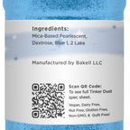 BAKELL Deep Blue Edible Glitter, 45 Grams | TINKER DUST Edible Glitter | KOSHER Certified | 100% Edible Glitter | Cakes, Cupcakes, Cake Pops, Drinks, Dessert Vegan Glitter & Dusts (45g Shaker, Deep Blue)