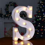 Foaky LED Letter Lights Sign Marquee Light Up Letters Sign for Night Light Wedding/Birthday Party Battery Powered Christmas Lamp Home Bar Decoration(S)