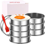 8 Pieces English Muffin Rings Crumpet Rings 3.15 Inch Stainless Steel Double Rolled Tart Ring Nonstick Metal Round Ring Mold for Kitchen Cooking Baking