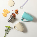 Sweejar Porcelain Tea Infuser Mug with Lid, 20 oz Teacup with Strainers for Loose Leaf Tea, Microwave and Dishwasher Safe Coffee Mug(Jade)