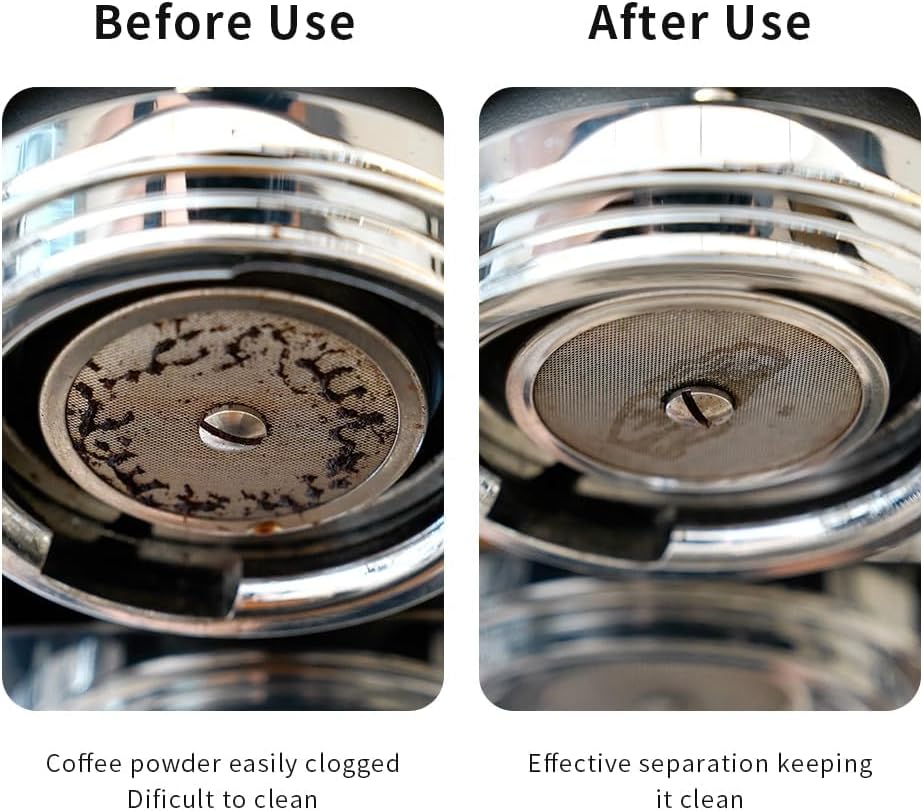 watchget 58 Espresso Puck Screen - 0.8mm Thickness Espresso Screen Double-layer Lower Shower Screen with Magnetic Nail Metal Reusable Filter for 58mm Protafilter Basket Stainless Steel Coffee Filter