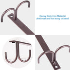 Mug Rack Under Cabinet - Coffee Cup Holder, 12 Mugs Hooks Under Shelf, Display Hanging Cups Drying Hook for Bar Kitchen Utensils Brown