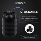 Black Coffee Cupping Bowls 200ml - Stackable Heat-Preserving Cups - Premium Material Ideal for Coffee Tasting, High-Density Polyethylene for Zero Taste Interference - Set of 12