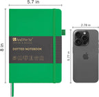 &And Per Se Dotted Journal Notebook, A5 Hardcover Bullet Dotted Journal, 160 Pages 100 gsm Thick Dotted Paper, 3 Sheets of Stickers Included - 5.7'' x 8''（Emerald）