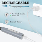 Milk Frother Handheld for Coffee, Electric Whisk 3 Speed Adjustable, Drink Mixer with Stainless 3 Whisks, Rechargeable Hand Frother Wand, for Latte Cappuccino Hot Chocolate Egg Cement Gray