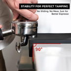 CHULUX Coffee Tamper Mat for Espresso, Silicone Tamping Pad, Anti-Slip Corner Mat, Barista Portafilter Holder, Espresso Machine Accessories Tamping Station, Heat Resistant, Black