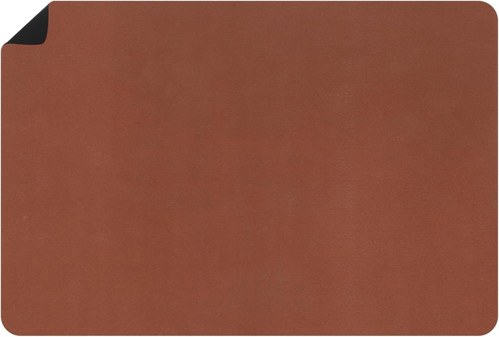 uxcell Silicone Mats for Kitchen Counter, 35.4" x 23.6" Non-Slip Countertop Protector Mat Heat Resistant Coffee Mat Waterproof Table Placemat, Brown