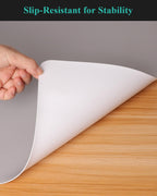 Light Gray Plastic Table Cover Protector, 36" x 72" Waterproof Easy Flat PVC Desk Pad Mat, 1.5mm Thick Rectangle Vinyl Table Top Protector for Dining Room Table, Office, Dresser