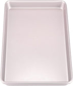 CHEFMADE 17-Inch Baking Sheet Pan, Non-Stick Carbon Steel Rimmed Cookie Sheet Pan for Oven Roasting Meat Bread Jelly Roll Battenberg Pizzas Pastries 12.8" x 17.7" x 1.1" (Champagne Gold)