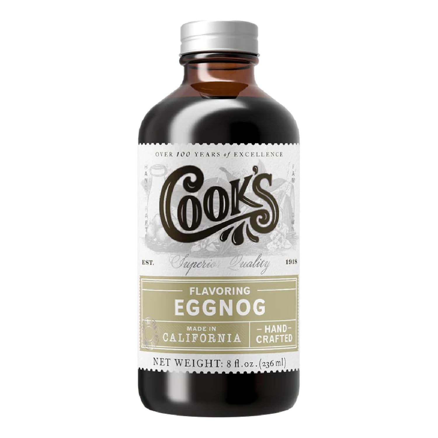 Cook's, Eggnog Flavoring ,for Making Eggnog, Baking, Ice Cream, Custard, Cheesecake, and Cookies, 8 oz