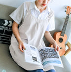 NEWGEM Japanese Linen Cross Back Cooking Aprons for Women Men with Pockets Cute for Baking Kitchen