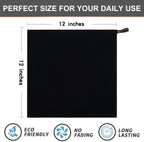 Kitinjoy 100% Cotton Kitchen Dish Cloths, 8 Pack Waffle Weave Ultra Soft Absorbent Dish Towels for Drying Dishes Quick Drying Kitchen Towels Dish Rags, 12 X 12Inch, Black