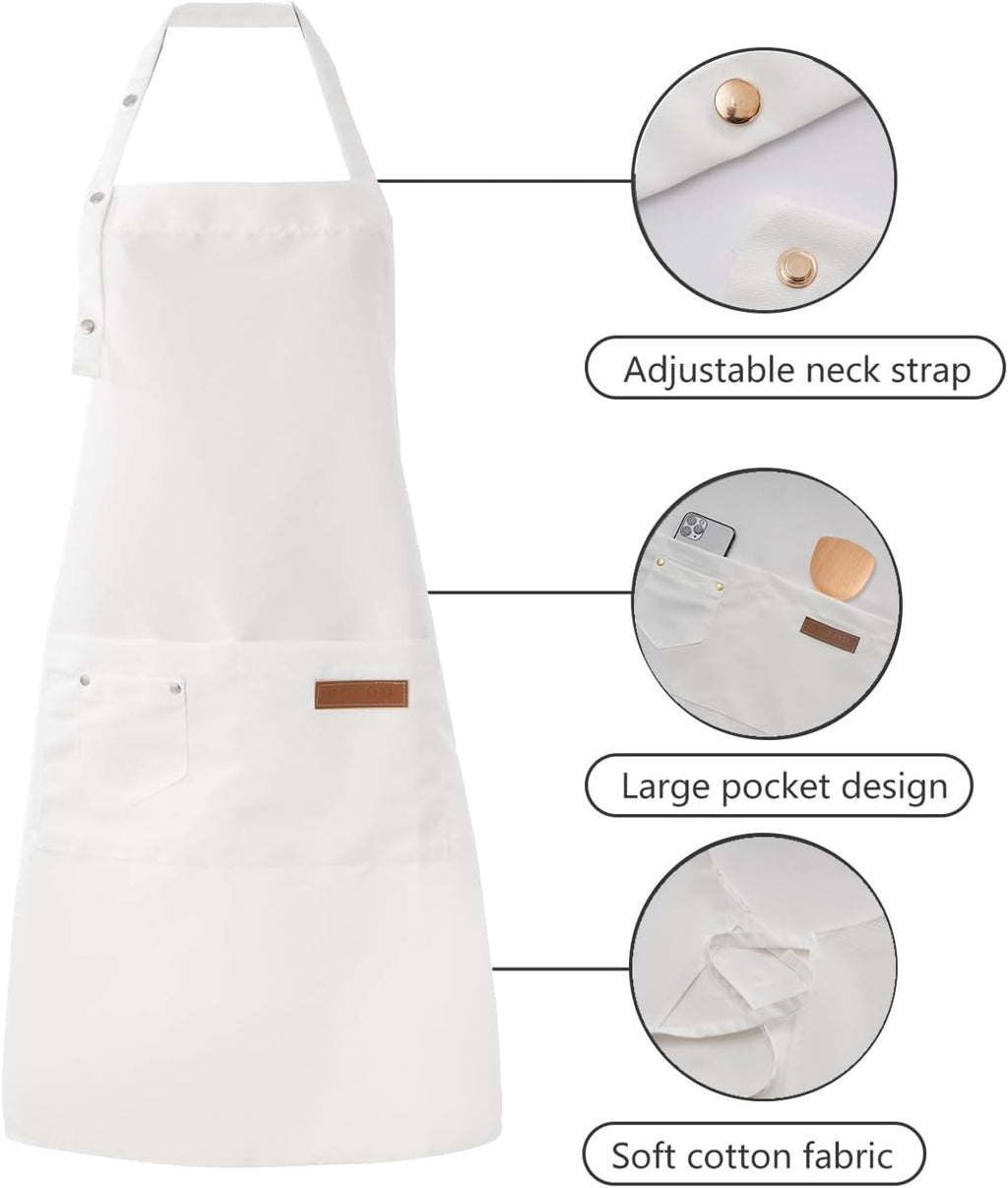 Tosewever Art Aprons for Women Painting Pottery Baking, Mens Buckle Straps Kitchen Apron with Pockets for Chef Cooking