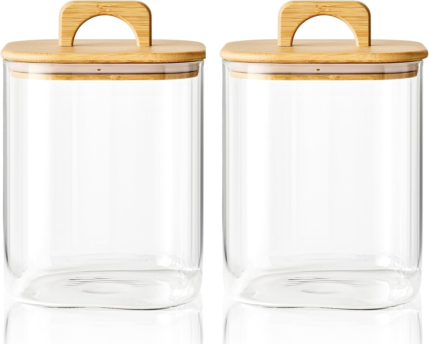Sweejar 3 qt Glass Jars for Laundry Room Organization, 96 oz Laundry Pods Container, Glass Food Storage Jars with Airtight Lid, 2 Pack, Hand Lid