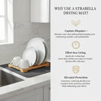 Dish Drying Mat Super Absorbent – 17" x 31" Coffee Mat for Countertops – Non-Slip Drying Mat for Kitchen Counter – Easy to Clean Water Absorbent Mat – XLarge Dish Drying Mats (Dark Gray)