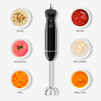 Bonsenkitchen Hand Blender, Immersion Blender with 2 Mixing Speed, Electric Handheld Mixer Portable Stick Mixer with Stainless Steel Blades for Soup, Smoothie, Puree, Baby Food