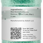 Bakell Emerald Green Tinker Dust - (45g 1x Shaker Jar) | Add a Radiant Touch to Desserts and Beverages with Edible Glitter!